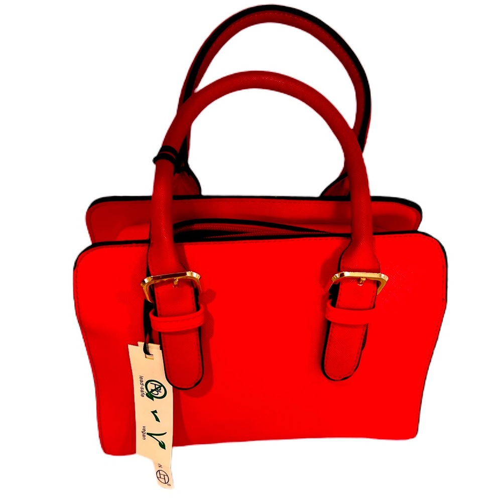 Red pocketbook new unused, tags on, with black trim la terra fashion